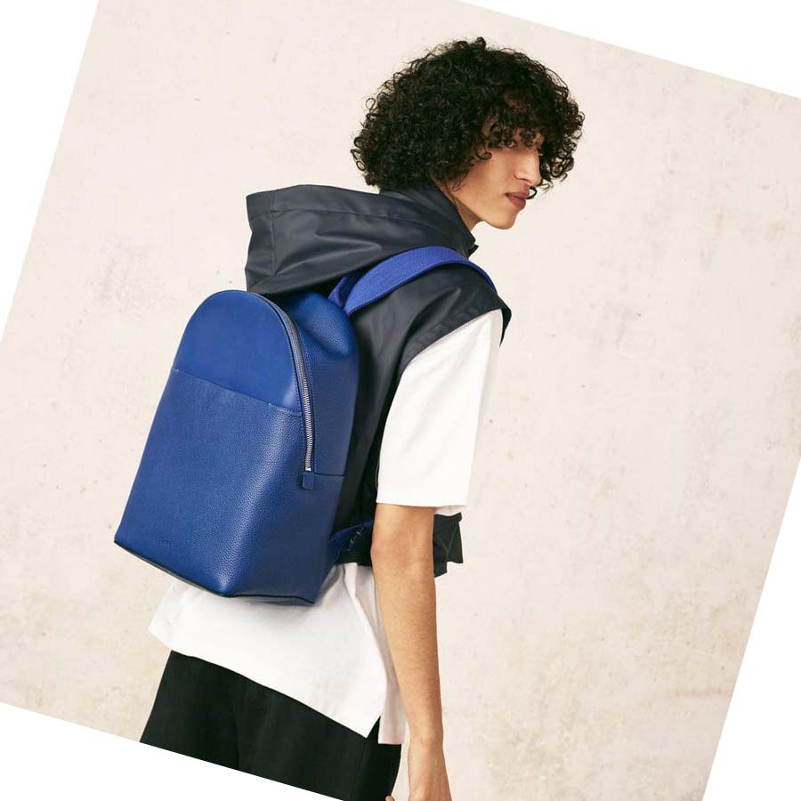 Men's Ecco Textureblock Full Backpacks Blue | SG 683YXF